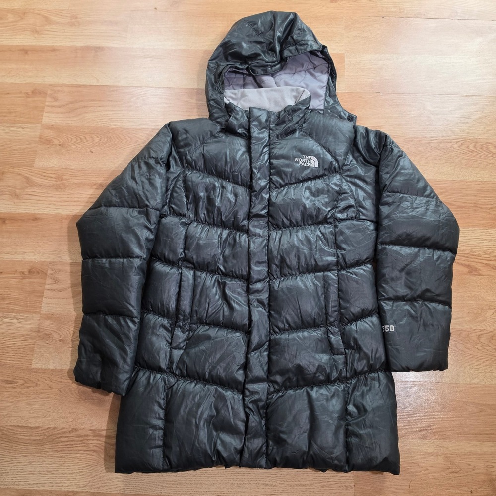 The North Face Moondoggy Down Parka Girls L 14/16 Black 550 Fill Puffer Jacket